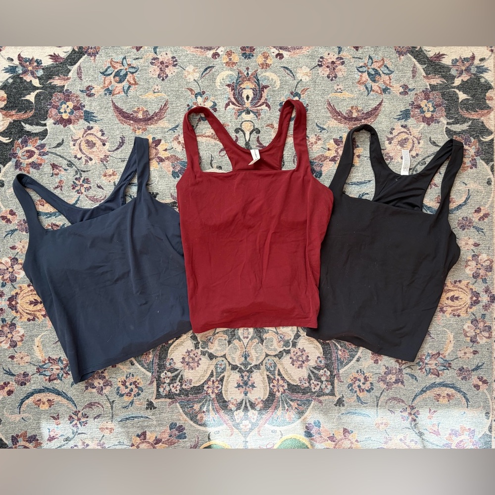 All In Motion Square Neck Tanks with Built In Bra